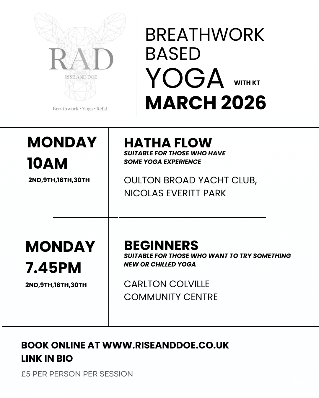 Katie teaching breathwork in Lowestoft studio